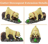 Real Dog Gutter Downspout Extender Statue, Garden Animal Decor Gutter Extension, Splash Block, Eco-Friendly Resin, Outdoor Decor Sculpture, Gutter Diverter Rain Perfect for 3"x4" Downspout
