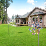 VEWOGARDEN 2PCS Metal Wind Spinners, Waterproof Wind Sculptures & Spinners Small Garden Art Outdoor Wind Spinner Kinetic Wind Spinner for Yard and Lawn