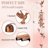 Hummingbird Wind Chimes for Outside - Metal Windchimes Outdoors, Hummingbird Gifts for Women/Men, Memorial/Birthday/Housewarming/Festival Gifts, Chimes for Garden Decor Patio Yard Outdoors