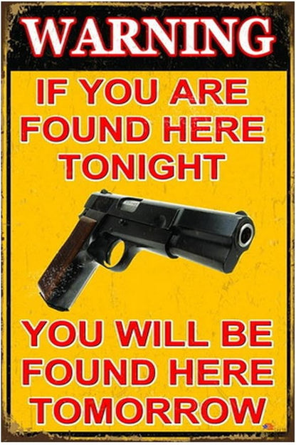 Funny No Trespassing Sign, Metal Warning Tin Signs, You are here Tonight, Yard Sign Garage Farm Garden Wall Decor Sign Plaque Outdoor for Home Fence 8 X 12 Inches