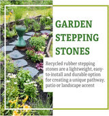 Gardener's Supply Company Flagstone Recycled Rubber Stepping Stone For Garden Walkway | Outdoor Patio Decor & Lawn Pathway Landscaping Stepping Blocks | Eco-Friendly Recycled Rubber - 17"W X 1/2 Thick