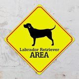Labrador Retriever Crossing Sign Caution Labrador RetrieverDog Xing Sign Street Sign Wildlife Novelty Road Fence Wall Decor Warning Metal Tin Sign For Indoor Outdoor 15x15in