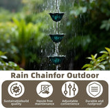 9 FT Rain Chain for Gutters, 12 Lotus Cup Design ， Adjustable Rain Chains for Outside Chains to Replace Downspout，Elegant Water Feature for Garden, Patio. (Lotus Antique Blue)