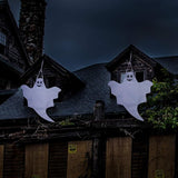 Skylety 4 Pcs 32 Inch Outdoor Halloween Ghost Decorations Tree Hanging Windsock White Flying Ghosts for Indoor Outdoor Tree Front Yard Porch Lawn Garden Pillar Party Decorations (Classic Style)