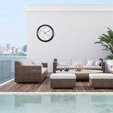 15 Inch Outdoor Clock, Black Metal-Frame Outdoor Clocks Waterproof, Silent Outdoor Wall Clock for Garden Patio Pool