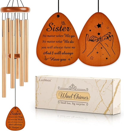 Leebbsin Sister Gifts from Sister, Wind Chimes for Sister, Sister Birthday Gifts Ideas for Wedding Graduation Mother’s Day Christmas Valentine's Day Gift for Sister-Large 36''