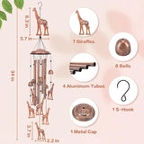 Giraffe Wind Chimes Outdoor Giraffe Gifts for Women Mom Men Dad Unique Birthday Gifts Metal WindChimes for Outside/Indoors, Patio, Lawn, Yard, Home Decor, Outdoor Decor, Garden Decorations