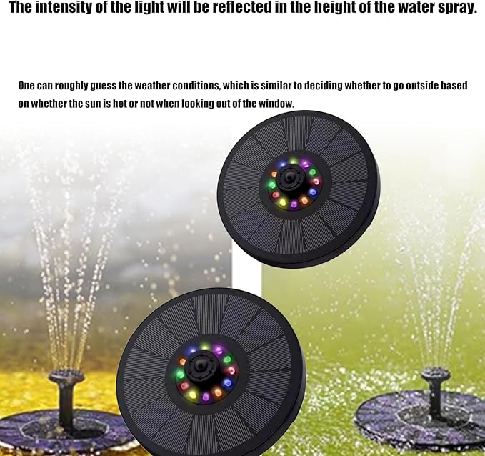 Floating Solars Bird Bath Water Fountains Light Garden Waterfalls Fountains Pond Panel Powered Water Pumps Garden Oxygenation Pumps for Pond