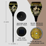 Butterfly Solar Garden Stake Lights Waterproof - 21 inch Metal Solar Garden Lights with Warm Light Decorative Landscape Path Light for Yard Pathway Patio Walkway Backyard Lawn Decor (Black, 2Pcs)