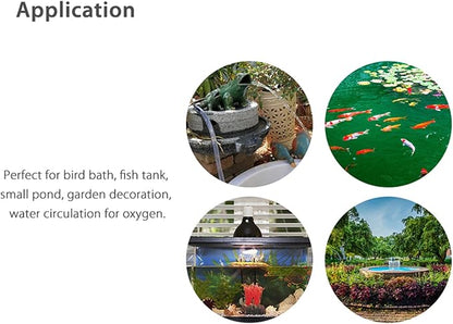 Solar Water Feature Floating Fountain Pump, 3S Fast Start Solar Powered Bird Bath Water Pump with Multiple Nozzles, 1.0W 13cm Compact Aerator for Garden Pond Fish Aquarium Pool