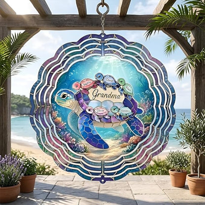 Personalized Mother's Day Wind Spinner for Mom Grandma, Mama Grandma Gifts Mothers Day Christmas, Floral Garden Decor Gift, Outdoor Yard Hanging Ornament 3