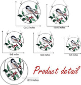 Chickadee Bird Acrylic Suncatcher, Boho Suncatchers for Window Hanging Ornament, Stained Glass Effect Indoor Outdoor Garden Decor for Bird Lover, Gifts for Mother's Day, Mom, Grandma, Wife, Women