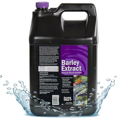 CrystalClear Barley Extract Pond Treatment – Natural Water Clarifier for Fountains, Water Gardens & Koi Ponds, Clears Cloudiness, Fish & Plant Safe, 2.5 Gallon