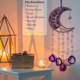 Amethyst Wind Chimes with Bracelet, 26” Amethyst Crystal Suncatcher, Heartfelt Wind Chime for Mom, Mother Birthday Gifts, Mom Gifts