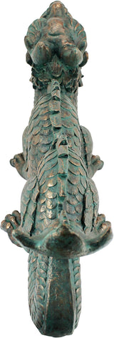Design Toscano Asian Dragon of the Great Wall Garden Statue, Large 29 Inch Long, Cast Stone Resin, Green Bronze Verdigris Finish