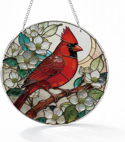 Cardinal Window Hanging Suncatcher, Indoor Window Wall Art, Cardinal Remembrance Gifts, Cardinals Memorial Gifts for Loss of Loved One, Women Grandma Mom, Mothers Day Birthday