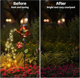SRNPMIU Solar Watering Can Light, Yard Outdoor Decor Lights, IP65 Waterproof, Hanging Hummingbird Garden Light, Outside Garden Flower Bed Decor, Women Gift, Birthday Gifts