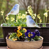 Sosation 2 Pcs Miniature Bird Decorative Stakes Ceramic Bird Figurines Cute Decorative Garden Stakes Mini Animal Garden Decoration for Fairy House Bonsai Indoor Outdoor Lawn Pathway Patio Ornaments