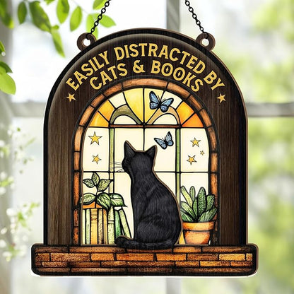 Jesuspirit - Window Hanging Suncatcher – Crystal Clear Acrylic & Wood Sun Catcher for Home Decor, for Women (Your Book Nook, 8 Inches)