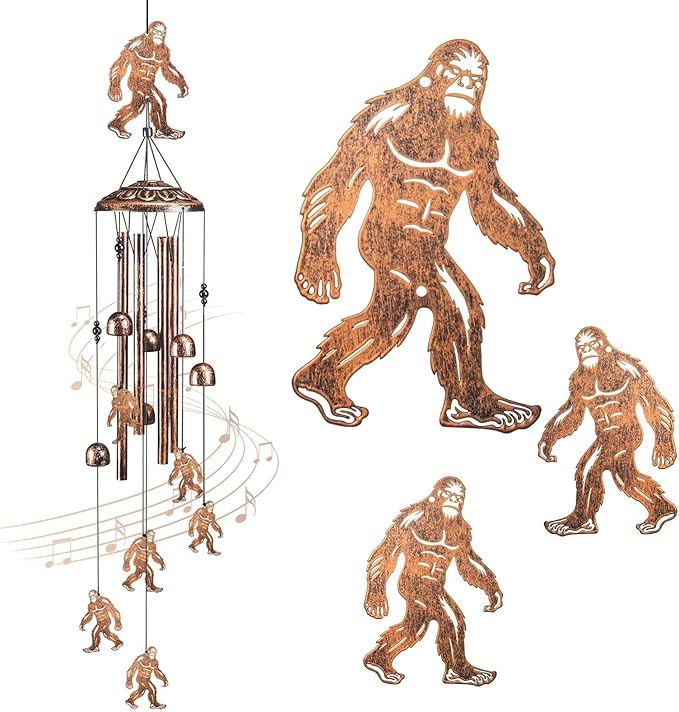 Bigfoot Wind Chimes for Outside,41" Metal Windchimes,Housewarming/Easter/Halloween/Festival/Birthday/Anniversary Bigfoots Gifts for Women/Men, Bigfoot Decor for Outside, Patio or Yard, Garden