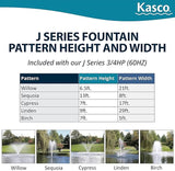 Kasco 1 HP J Series Decorative Fountain - 120V with 50 Ft Electric Power Cord | Pond and Lake Fountain | Efficient Pond Aerator Outdoor