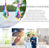 H&D HYALINE & DORA 4.7" AB Coating Crystal Horns Prisms Suncatchers for Windows,Set of 2 Rainbow Maker Hanging Prisms for Wedding Party Christmas Tree Garlands Decoration