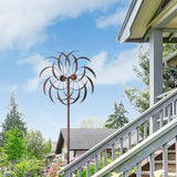 JAXPETY Metal Windmill, Outdoor Wind Spinner for Yard, Lawn and Garden, Bronze