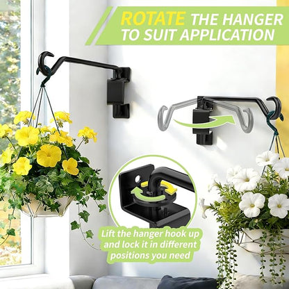 12 Inch Plant Hangers Outdoor,Plant Hooks for Hanging Plants Baskets Bracket Wall,2 Pack Swivel Plants Hanging Hooks Hanger Baskets for Bird Feeder Wind Chime Flower Lantern for Outside