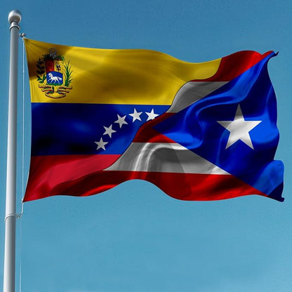 Venezuela Venezuelan And Puerto Rico Puerto Rican Flag 3x5 Ft Double-Sided Printed Indoor/Outdoor Polyester Fabric Decorative Banner With 2 Brass Grommets 3x5 Foot National Flags For Outside