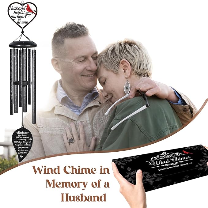 Memorial Gifts for Loss of Husband, 30" Sympathy Wind Chimes, Bereavement Remembrance Condolence Gift in Memory of Husband, Loss of Husbands Sympathy Gifts