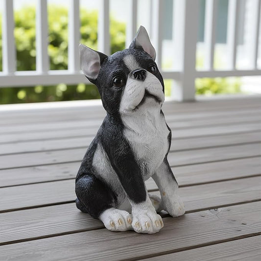Tuxedo Bulldog Statues Outdoor Decorative, Dog Memorial Statue for Yard Lawn Patio Porch, Garden Pet Grave Marker Figures,