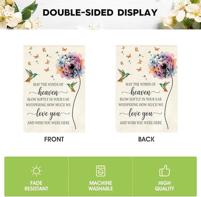 AVOIN colorlife Memorial Garden Flag 12x18 Inch Double Sided Outside, Inspirational Quote Remembrance Memorial Day Gravesite Yard Outdoor Decoration