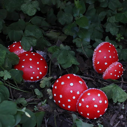 OwMell Glow in The Dark Mushroom, Set of 3 Mushroom Decor Decorations for Garden Yard, Mushroom Tree Decorations Outdoor, Mushroom Statue Figurines, Fairy Garden Decor Accessories - Tree Hugger