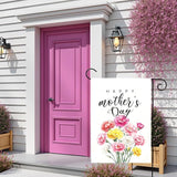 Happy Mother’s Day Garden Flag Floral Carnation Yard Flag for Mom Elegant Spring Flower Outdoor Decor Mothers Day Gift Garden Lawn Porch Patio Double Sided Welcome Flags 12x18 Inch