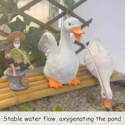 Spitters for Small Ponds with Water Pump, Animal Pond Spitters, Outdoor Water Feature Statue with Hose,Fish Tank Automatic Circulation