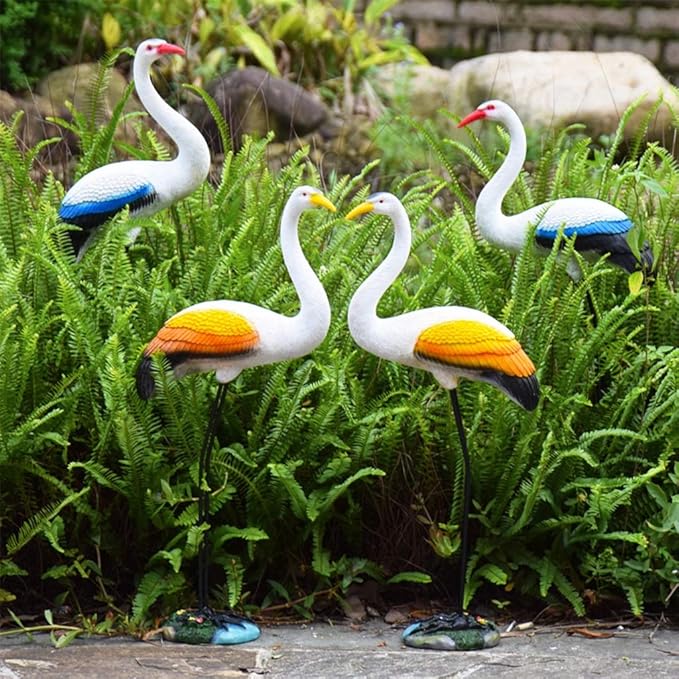 Garden Statue Animal Sculpture Outdoor Decor Gift Outdoor Statues Outdoor Garden Simulation Animal Sculpture Figurine Crane Statue Garden Courtyard Animal Decoration(27 * 9 * 60cm)