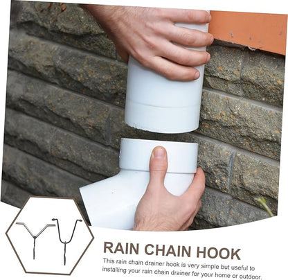 Rain Chain Hooks for Gutters 1 Set of Metal Rain Chain Gutter Clips Adapter for Easy Install
