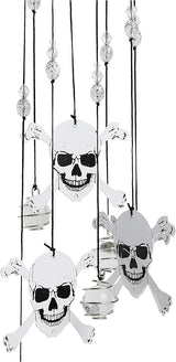 Spoontiques Skull and Crossbones Wind Chime - Outdoor Garden Décor - Decorative Chimes for Yard, Garden, Backyard and Patio Decoration