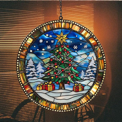 Fantasy Dragon and Books Acrylic Suncatcher Stained Glass Effect Window Car Hanging Christmas Ornament Indoor Outdoor Decor Garden Sun Catcher Panel for Book Lover for Women Mom Grandma