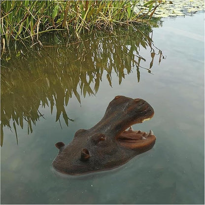 Garden Statues Pond Floating Hippopotamus Lawn Statues Horse Head Statue Garden Decor Floating Pond Ornament Realistic Yard for Pool Pond Yard Ornaments Decor