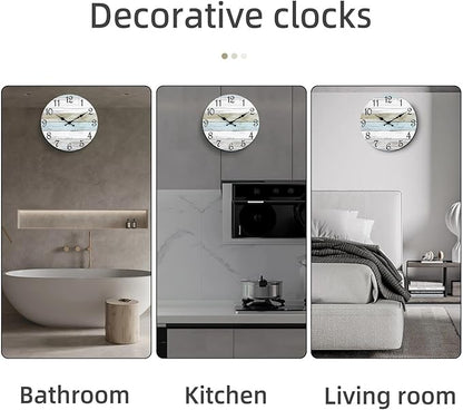 CHYLIN Wall Clock - 18 Inch Silent Non Ticking Wall Clocks Battery Operated, Larger Clock Decorative for Living Room, Kitchen (Blue)