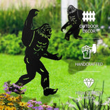 Bigfoot Garden Decor for Outside, Big Foot Silhouette Outdoor Statues, Sasquatch Gardening Gifts for Men/Dad/Women, Metal Yard Art for Lawn, Forests,Outdoor Decorations