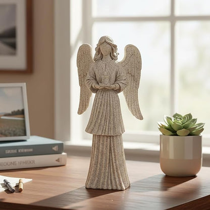 Outdoor Resin Angel Statue, Garden Decor Figurine, 9.06 Inches Tall Angel Garden Sculpture and Statuary, Angel Statue commemorating Spiritual Gifts