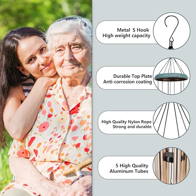 ASTARIN Personalized 20th 50th Anniversary Wind Chime, Happy Anniversary Wedding Valentine's Day Gift for Wife Husband Men Women Sister, Keepsake Decorations for Parents Couples(Produced in USA)