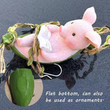 OULIGET Pig Statue Garden Outdoor,Swing Garden Hanging Pig Resin Home Decor,Charmingly Naive Pig Decoration Garden Decor for Patio Yard Lawn Fence Pathway Backyard