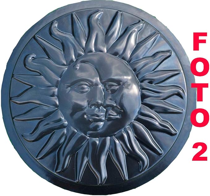 Concrete Mold Sun and Moon Plaster Concrete Stepping Stone Garden Path Decor (S11)
