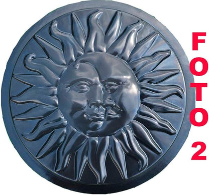 Concrete Mold Sun and Moon Plaster Concrete Stepping Stone Garden Path Decor (S11)