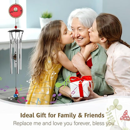 Wind Chimes for Outside 24" Red Fairy Garden Door Wind Chimes Outdoor Home Patio Garden Decor Windchimes Outdoors Gift Ideas for Women Mom Grandma Sisters