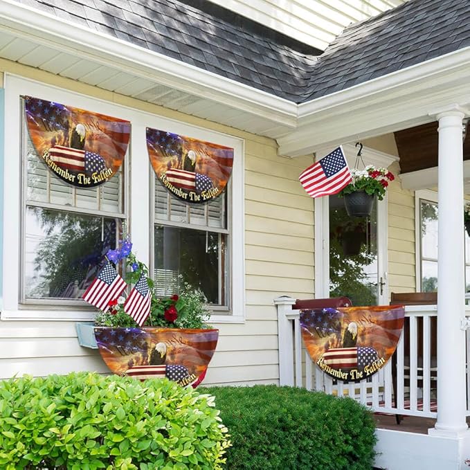 FLAGWIX American Army Veteran Flag - Non-Pleated American Fan Flag Bunting 1x3 ft - Veteran Gifts for Men Women, Patriotic 4th of July Memorial Day Decorations Outdoor for Home Garden Decor