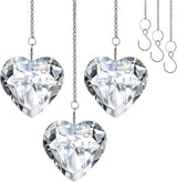 H&D HYALINE & DORA 50mm Clear Crystal Heart Suncatcher Set of 3 Suncatcher for Window Crystal Heart Sun Catcher Hanging Ornament Rainbow Maker Gifts for Mom, Grandma, Friends